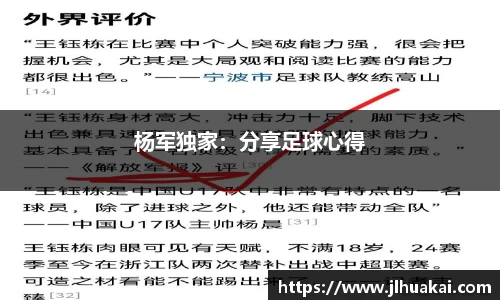 杨军独家：分享足球心得